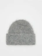 Czapki damskie - Reserved - Czapka beanie z wełną - szary - miniaturka - grafika 1