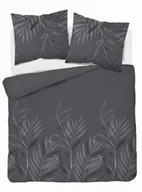 Pościel - Pościel satynowa 180x200 grafitowa liście Home Satin - miniaturka - grafika 1