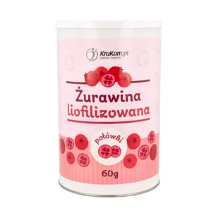 Żurawina Liofilizowana Połówki 60G Krukam - Owoce świeże i suszone - miniaturka - grafika 1