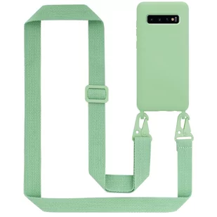 Łańcuszek Etui Do Samsung Galaxy S10 PLUS Pokrowiec w LIQUID JASNO ZIELONY Silicone TPU Obudowa Ochronny Cadorabo - Etui i futerały do telefonów - miniaturka - grafika 1