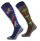 Skarpetki jeździeckie - Comodo Podkolanówki jeździeckie OSIOŁKI I MARCHEWKI - miniaturka - grafika 1