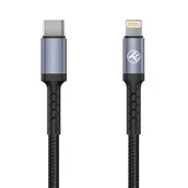 Kable USB - Tellur Data Cable Type-C To Lightning, 2A, Pd18W, 1M, Nylon, Black - miniaturka - grafika 1