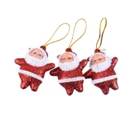 Zabawki kreatywne - Arpex, Mikołaje brokatowe (3 szt.) czerwone - miniaturka - grafika 1