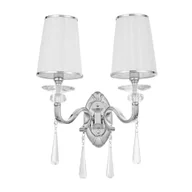 Lampy ścienne - FEDERRICA W2 elegancki kinkiet chromowany z kryształowymi wisiorkami 2xE14 - miniaturka - grafika 1