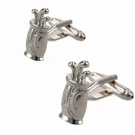 Spinki do mankietów i krawatów - Spinki do mankietów tematyczne srebrne kijki golfowe - EM Men's Accessories - miniaturka - grafika 1