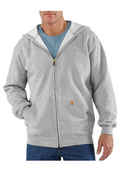 Bluzy sportowe męskie - Bluza męska z kapturem Carhartt Midweight Hooded Zip Sweatshirt HGY Heather Grey - miniaturka - grafika 1
