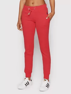 Spodnie sportowe damskie - Superdry Spodnie dresowe Vintage Logo W7010567A Czerwony Regular Fit - grafika 1