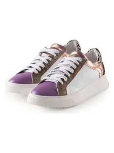 Anna Morellini Skórzane sneakersy "Biama" w kolorze kremowo-fioletowym - Trampki damskie - miniaturka - grafika 1