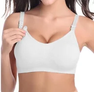 Biustonosze ciążowe - -XXXL- Biustonosz ciążowy Stanik Do Karmienia miękki Bezszwowy Wkładka Biał - miniaturka - grafika 1