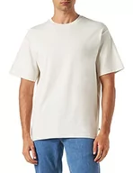 Koszulki męskie - Q/S by s.Oliver Męski T-shirt z krótkim rękawem, Beżowy 80d0, L - miniaturka - grafika 1
