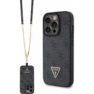 Guess GUHCP15LP4TDSCPK iPhone 15 Pro 6.1" czarny/black hardcase Crossbody 4G Metal Logo - Etui i futerały do telefonów - miniaturka - grafika 1