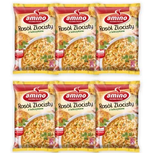 Amino Zupa błyskawiczna rosół złocisty z lubczykiem 57 g x 6 sztuk - Dania dla dzieci - miniaturka - grafika 1
