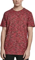 Koszulki męskie - Urban Classics Męski T-shirt Striped Melange Tee, czerwony (Blk/Firered 00719), S - miniaturka - grafika 1