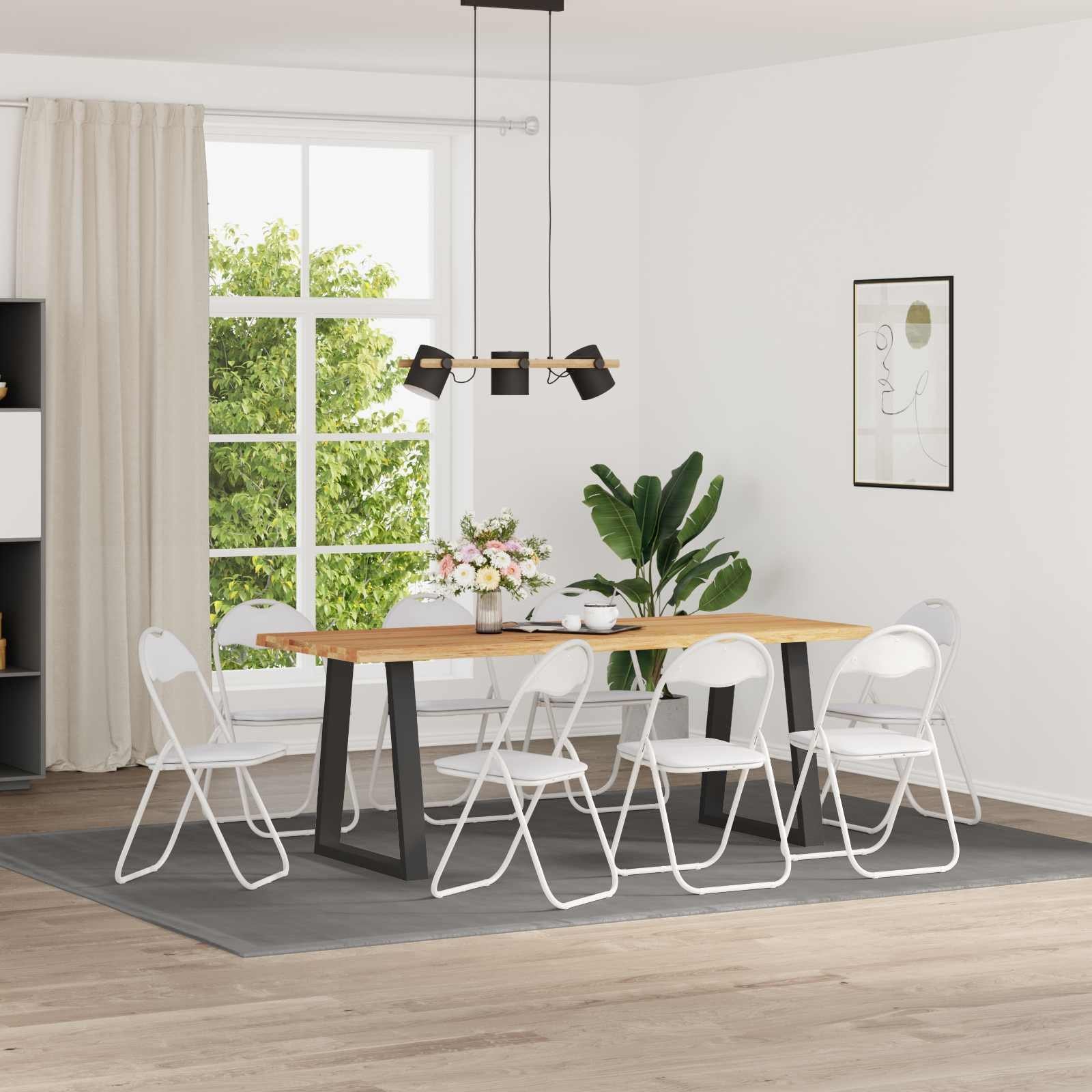 vidaXL vidaXL Krzesło składane 8 pcs Biały 48 x 43,5 x 81 cm