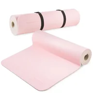 Maty do ćwiczeń - 4FIZJO Mata do ćwiczeń TPE antypoślizgowa 0.6 cm różowa - miniaturka - grafika 1