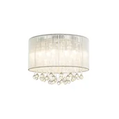 Lampy sufitowe - Globo Lighting Plafon LAMPA sufitowa SIERRA 15094D abażurowa OPRAWA okrągła LED 24W łezki krople glamour bagana srebrna 15094D - miniaturka - grafika 1