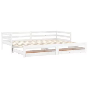 Łóżko wysuwane, lite drewno sosnowe, białe, VidaXL, 2x90x200 cm - Łóżka Łóżko wysuwane, lite drewno sosnowe, białe, VidaXL, 2x90x200 cm - Łóżka - miniaturka - grafika 1