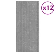 Pokrycia dachowe - shumee Panele dachowe 12 szt. stal galwanizowana srebrne 100x45 cm - miniaturka - grafika 1