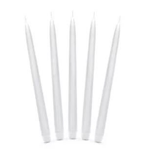 PartyDeco Świece stożkowe, matowe, białe, 10 sztuk - Gadżety dla niej i dla niego - miniaturka - grafika 2