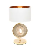 Lampy stojące - Lumina Deco MONTERONI glamour lampa nocna złota z białym abażurem - miniaturka - grafika 1