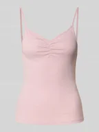 Koszulki i topy damskie - Top na ramiączkach o kroju slim fit z czystej bawełny model ‘CARLOTTA’ - miniaturka - grafika 1