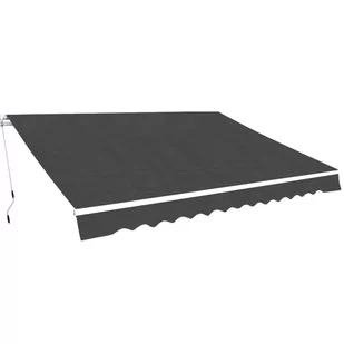 vidaXL Markiza zwijana ręcznie, 450 cm, antracytowa - Markizy - miniaturka - grafika 1