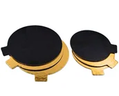 Dodatki do ciast w proszku - Podkład pod monoporcje, bankietówka 10cm 50 szt. ZŁOTE/CZARNE - miniaturka - grafika 1