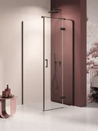 Kabiny prysznicowe - Kabina prysznicowa uchylna prawa kolor czarny mat 90x80 cm K-3733 New Trendy Nesta Black - miniaturka - grafika 1