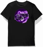 Koszulki męskie - Koszulka męska czarna z motywem eleganckiego fioletowego kabrioletu 3XL - miniaturka - grafika 1