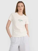 Koszulki i topy damskie - 4F T-shirt regular z nadrukiem damski - biały L - miniaturka - grafika 1