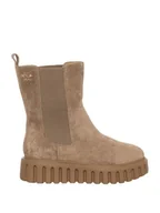 Botki damskie - Patrizia Pepe Sztyblety w kolorze beżowo-czarnym - miniaturka - grafika 1