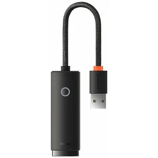 Baseus Lite Series adapter USB Typ A - RJ45 gniazdo LAN 100Mbps czarny (WKQX000001) - Adaptery i przejściówki - miniaturka - grafika 1