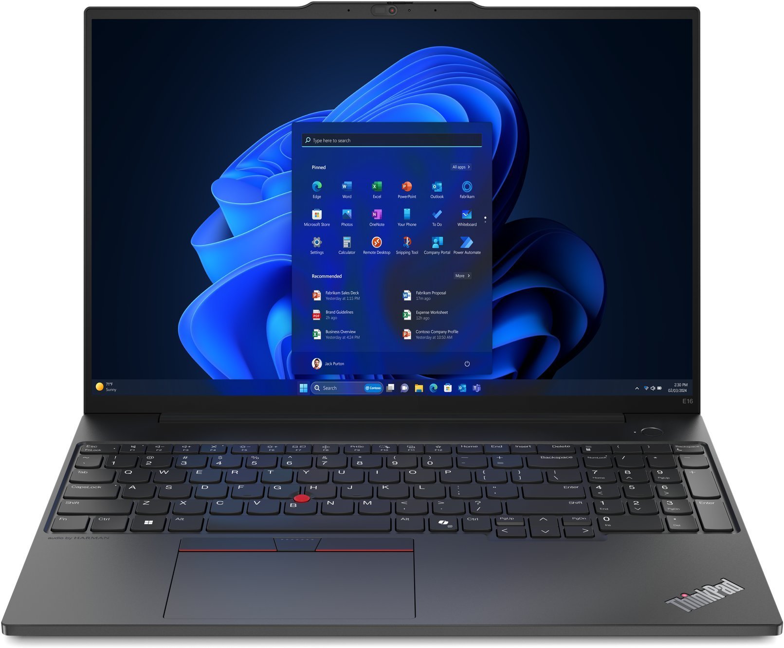 ThinkPad E16 Gen 2 Ryzen™ 5 7535U 256GB SSD 8GB 16