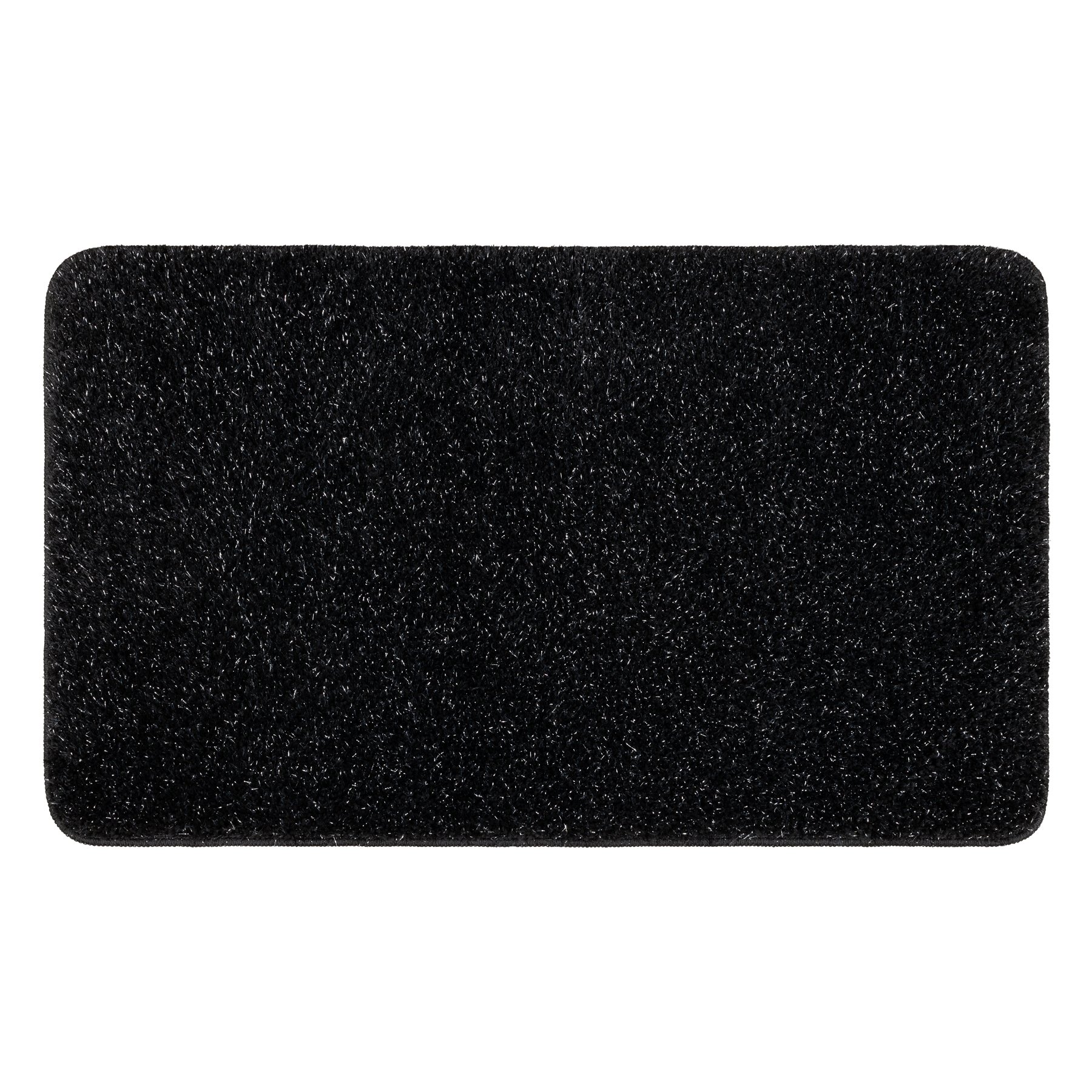 Dywan łazienkowy SYNERGY glamour, antypoślizgowy, miękki - lurex czarny 60x100 cm