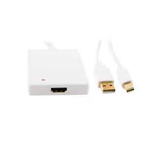 4World Adapter DisplayPort [M] + USB [M] > HDMI [F], 0.5m, white 08753 - Adaptery i przejściówki - miniaturka - grafika 4