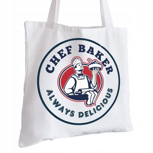 Torba Bawełniana biała dla Piekarza Na Prezent ekologiczna Trwały Nadruk - Torby i wózki na zakupy - miniaturka - grafika 1