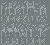 Pasmanteria - Litery samoprzylepne matowe, szare, 3 cm - miniaturka - grafika 1