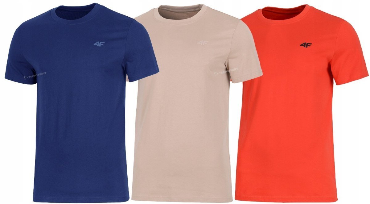 4F ZESTAW 3szt. 3-PAK MÄSKA KOSZULKA T-SHIRT 100% BAWEĹNA / rozm L