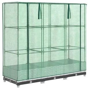 Podwyższona donica ze szklarnią, wygląd rattanu, 120x40x123 cm - Donice Podwyższona donica ze szklarnią, wygląd rattanu, 120x40x123 cm - Donice - miniaturka - grafika 1