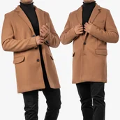 Płaszcze męskie - Płaszcz Męski Beżowy na Jesień Lekki K-6-2024 L Camel - miniaturka - grafika 1