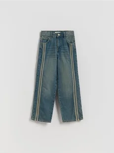 Reserved - Jeansy straight z lampasami - granatowy - Spodnie i spodenki dla dziewczynek - miniaturka - grafika 1