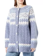 Swetry damskie - ALARY Damski sweter z dzianiny z guzikami 15425018-AL01, niebieski wielokolorowy, XS/S, niebieski wielokolorowy, XS-S - miniaturka - grafika 1