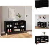 Szafki na buty - vidaXL Stojak na buty czarny 102x36x60 cm materiał drewnopochodny - Stojaki i szafki na buty - miniaturka - grafika 1