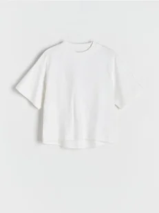 Reserved - T-shirt z haftem - złamana biel - Koszulki dla dziewczynek - miniaturka - grafika 1