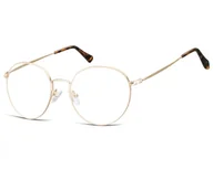 Okulary korekcyjne, oprawki, szkła - Lenonki okrągłe Okulary oprawki optyczne 915B złote - miniaturka - grafika 1