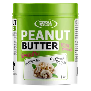 Real Pharm Peanut Butter Cashew 1000g Masło Orzechowe z Nerkowcami - Słodkie kremy i masła - miniaturka - grafika 1