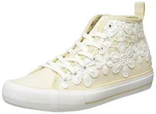 Sneakersy damskie - Desigual Damskie buty Beta Crochet wysokie sneakersy, beżowy - Beige Ecru 9020-40 EU - grafika 1