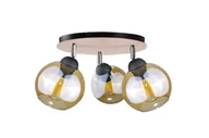 Lampy sufitowe - Thea lampa sufitowa  spot) 3-punktowa czarna/drewno 2044 - miniaturka - grafika 1