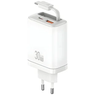 Ładowarka sieciowa USAMS Xiang Series CC296 30W 1xUSB-C 1xUSB-A + kabel USB-C biały - Ładowarki do telefonów - miniaturka - grafika 1