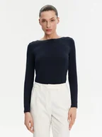 Bluzki damskie - Tom Tailor Bluzka 1046003 Granatowy Regular Fit - miniaturka - grafika 1